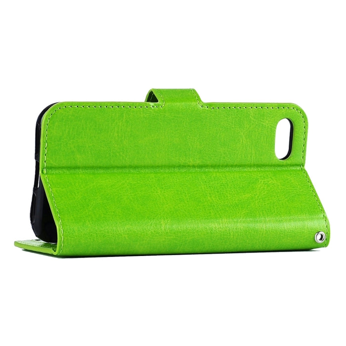 Para iPhone 8 Plus y 7 Plus Funda de cuero con tapa horizontal con textura Crazy Horse con hebilla magnética, soporte, ranuras para tarjetas, billetera y marco de fotos