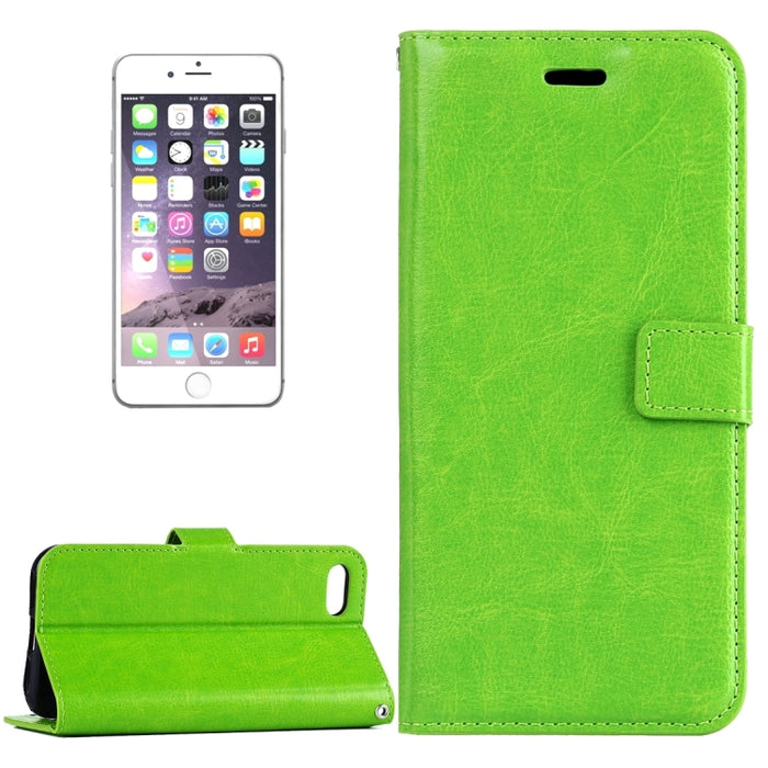 Para iPhone 8 Plus y 7 Plus Funda de cuero con tapa horizontal con textura Crazy Horse con hebilla magnética, soporte, ranuras para tarjetas, billetera y marco de fotos
