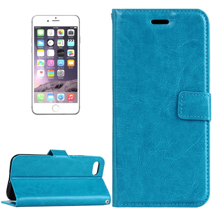 Para iPhone 8 Plus y 7 Plus Funda de cuero con tapa horizontal con textura Crazy Horse con hebilla magnética, soporte, ranuras para tarjetas, billetera y marco de fotos