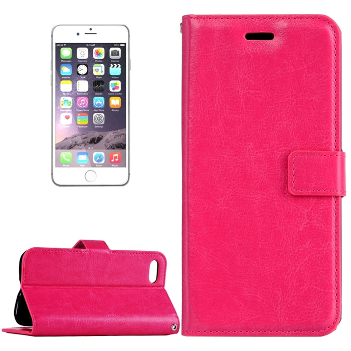 Para iPhone 8 Plus y 7 Plus Funda de cuero con tapa horizontal con textura Crazy Horse con hebilla magnética, soporte, ranuras para tarjetas, billetera y marco de fotos