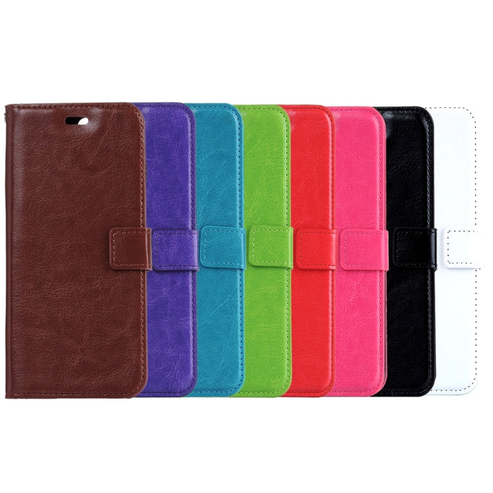 Para iPhone 8 Plus y 7 Plus Funda de cuero con tapa horizontal con textura Crazy Horse con hebilla magnética, soporte, ranuras para tarjetas, billetera y marco de fotos