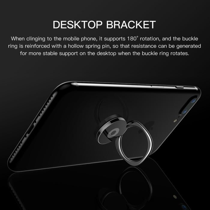 Baseus Soporte Universal de Anillo de Metal Giratorio de 360 Grados Pritivity para Teléfonos Móviles o Tabletas iPhone, Samsung, HTC, LG, Huawei, Xiaomi, vivo, OPPO, Meizu, Chapa de Hierro Incorporada, Imanes de Soporte