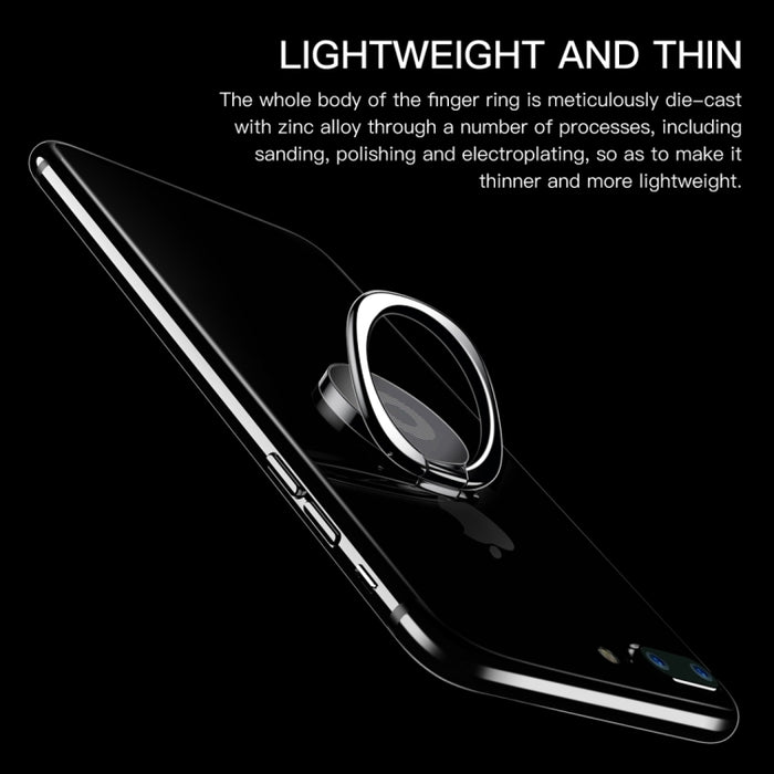 Baseus Soporte Universal de Anillo de Metal Giratorio de 360 Grados Pritivity para Teléfonos Móviles o Tabletas iPhone, Samsung, HTC, LG, Huawei, Xiaomi, vivo, OPPO, Meizu, Chapa de Hierro Incorporada, Imanes de Soporte