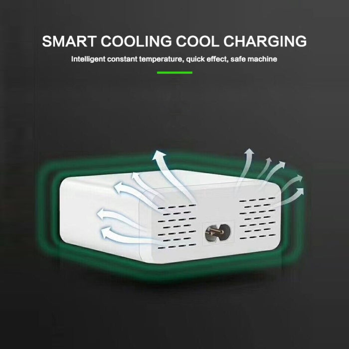 899 30W QC 3.0 Cargador rápido de 6 puertos USB con pantalla digital LCD, enchufe de la UE