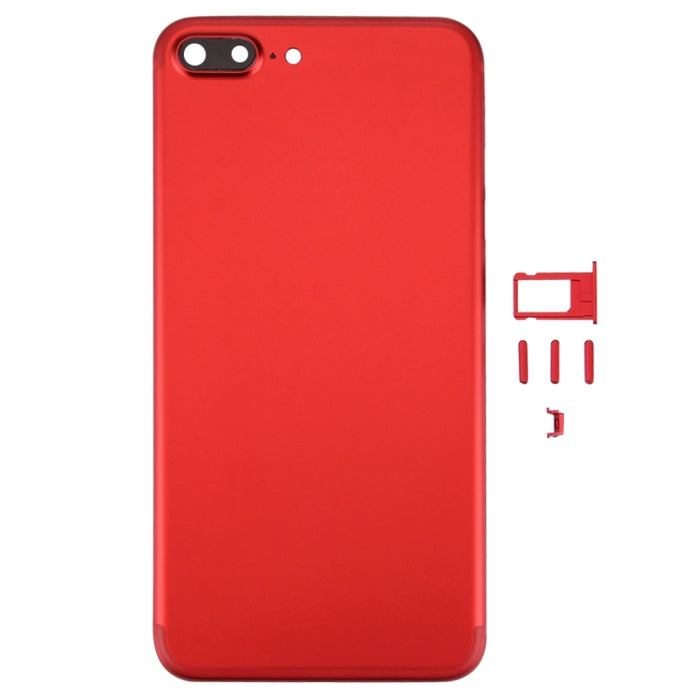6 en 1 para iPhone 7 Plus (Cubierta trasera (con lente de cámara) + Bandeja para tarjetas + Tecla de control de volumen + Botón de encendido + Tecla vibradora con interruptor de silencio + Letrero) Cubierta de carcasa de ensamblaje completo            ...