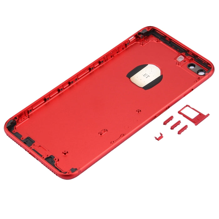 6 en 1 para iPhone 7 Plus (Cubierta trasera (con lente de cámara) + Bandeja para tarjetas + Tecla de control de volumen + Botón de encendido + Tecla vibradora con interruptor de silencio + Letrero) Cubierta de carcasa de ensamblaje completo            ...