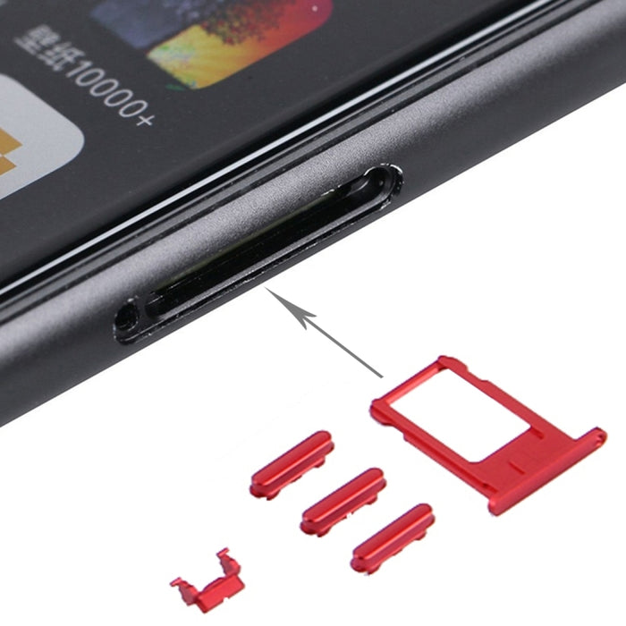 6 en 1 para iPhone 7 Plus (Cubierta trasera (con lente de cámara) + Bandeja para tarjetas + Tecla de control de volumen + Botón de encendido + Tecla vibradora con interruptor de silencio + Letrero) Cubierta de carcasa de ensamblaje completo            ...