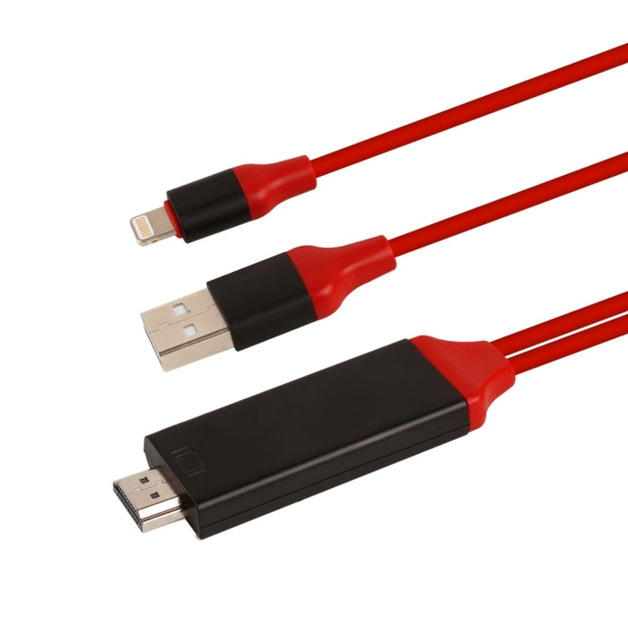 Cable adaptador macho de 8 pines a HDMI y USB macho, longitud: 2 m