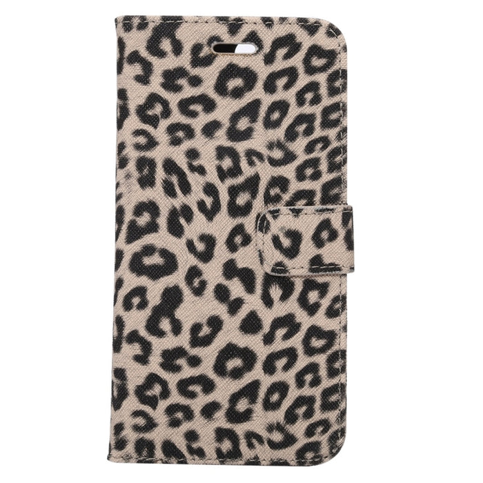 Para iPhone 8 Plus y 7 Plus Funda de cuero con tapa horizontal con textura de leopardo con soporte, ranuras para tarjetas y billetera