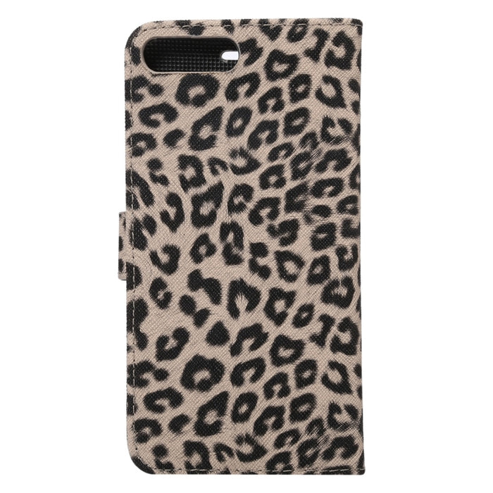 Para iPhone 8 Plus y 7 Plus Funda de cuero con tapa horizontal con textura de leopardo con soporte, ranuras para tarjetas y billetera