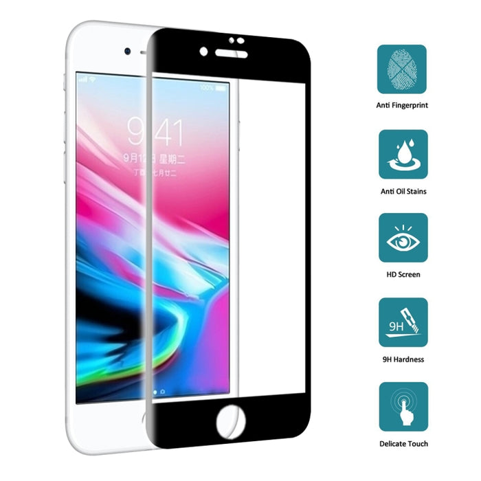 Para iPhone SE 2020/8/7 0,3 mm 9H Dureza superficial 4D Protector de pantalla de vidrio templado de pantalla completa curvada