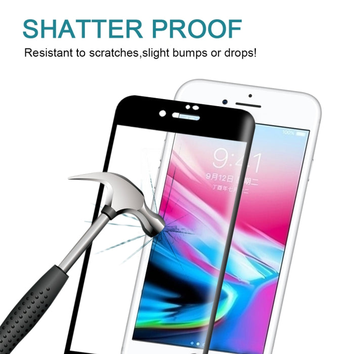 Para iPhone SE 2020/8/7 0,3 mm 9H Dureza superficial 4D Protector de pantalla de vidrio templado de pantalla completa curvada