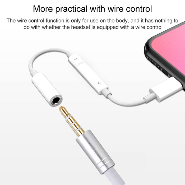 MH020 Adaptador de conector para auriculares de 8 pines a 3,5 mm compatible con temporizador automático / canción / control de línea