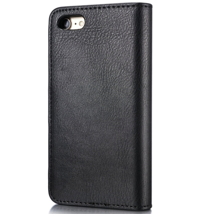 DG.MING para iPhone 8 y 7 Crazy Horse Texture Funda protectora magnética desmontable con tapa horizontal con soporte, ranuras para tarjetas y billetera