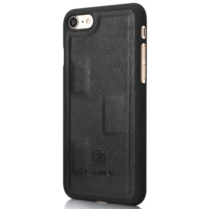 DG.MING para iPhone 8 y 7 Crazy Horse Texture Funda protectora magnética desmontable con tapa horizontal con soporte, ranuras para tarjetas y billetera