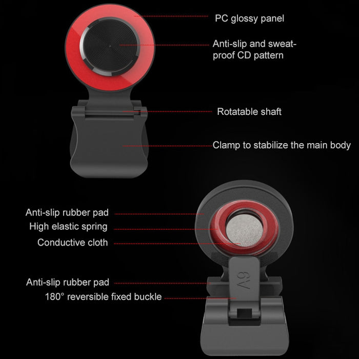 A9 Direct Mobile Clip Games Joystick Artefacto Botón de viaje manual Lechón con soporte de anillo para iPhone, teléfono Android, tableta