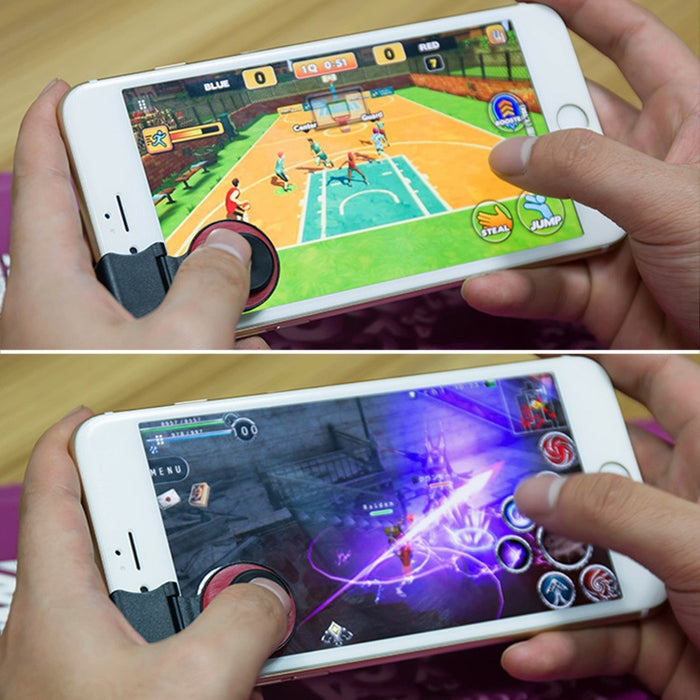 A9 Direct Mobile Clip Games Joystick Artefacto Botón de viaje manual Lechón con soporte de anillo para iPhone, teléfono Android, tableta