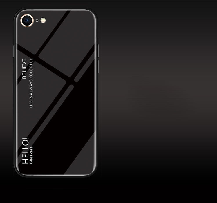 Estuche de vidrio de color degradado para iPhone 8 y 7