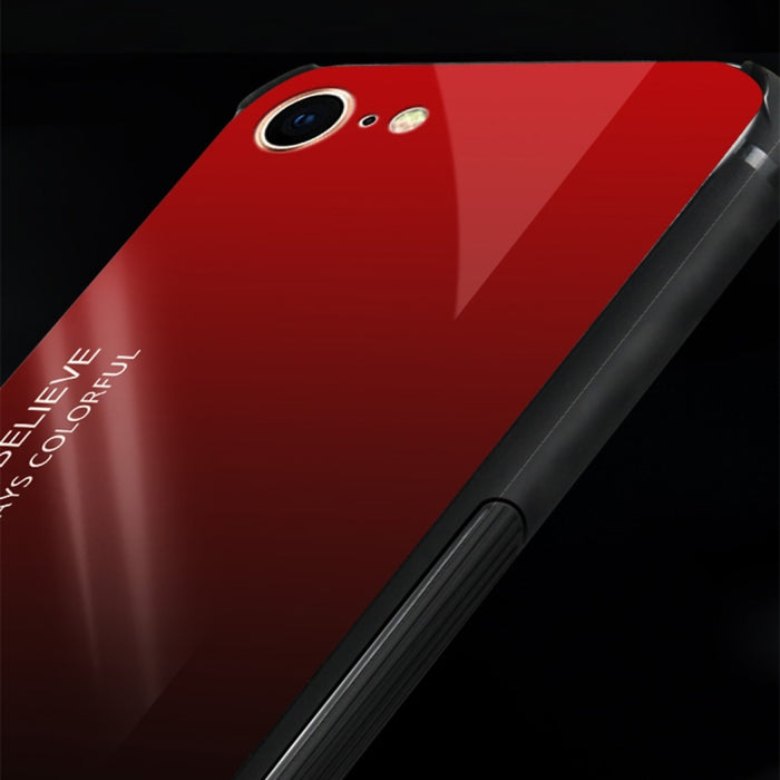 Estuche de vidrio de color degradado para iPhone 8 y 7