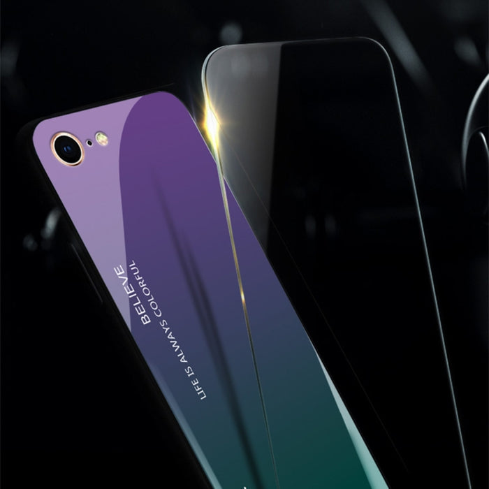 Estuche de vidrio de color degradado para iPhone 8 y 7