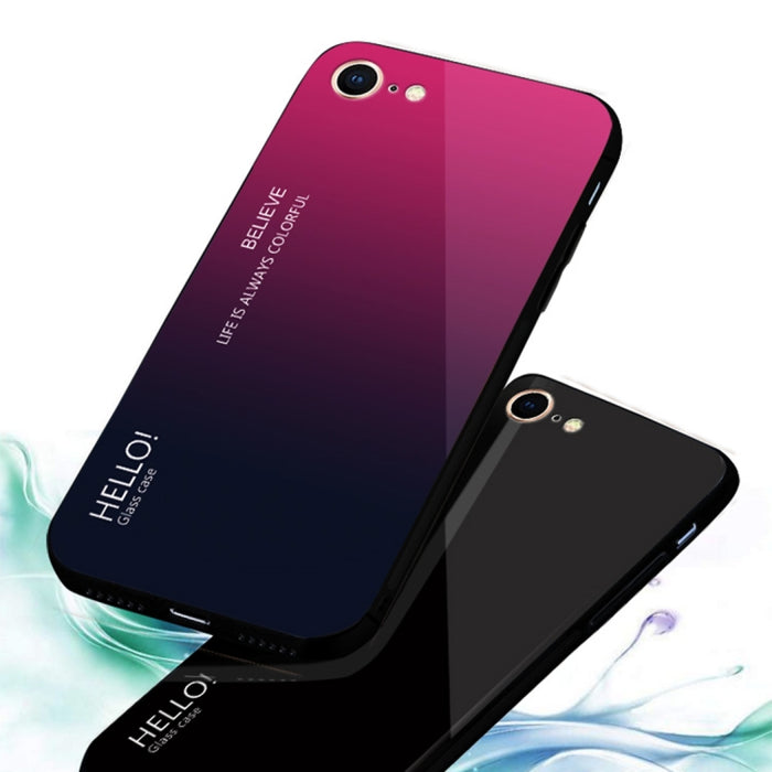 Estuche de vidrio de color degradado para iPhone 8 y 7