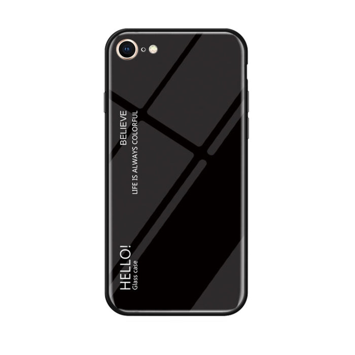 Estuche de vidrio de color degradado para iPhone 8 y 7
