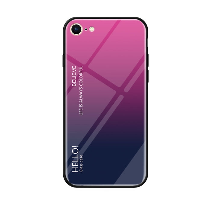 Estuche de vidrio de color degradado para iPhone 8 y 7