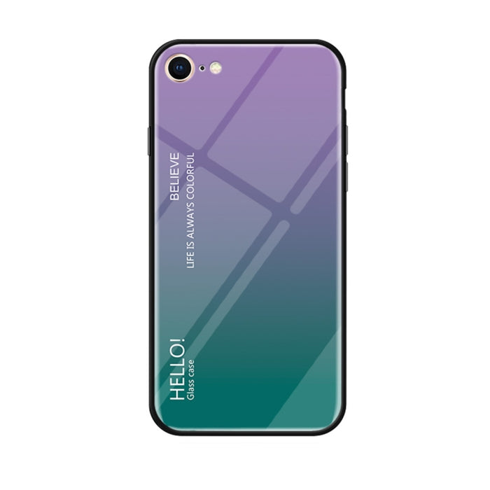 Estuche de vidrio de color degradado para iPhone 8 y 7