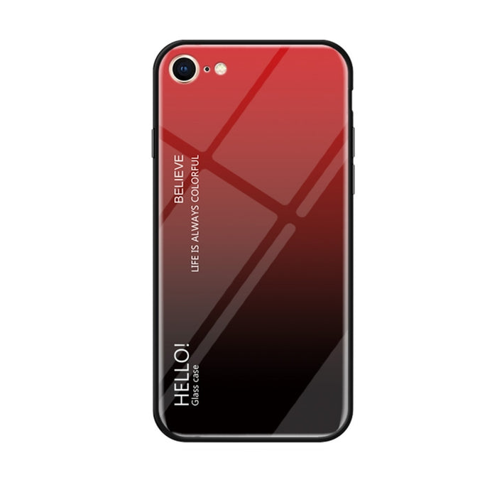 Estuche de vidrio de color degradado para iPhone 8 y 7