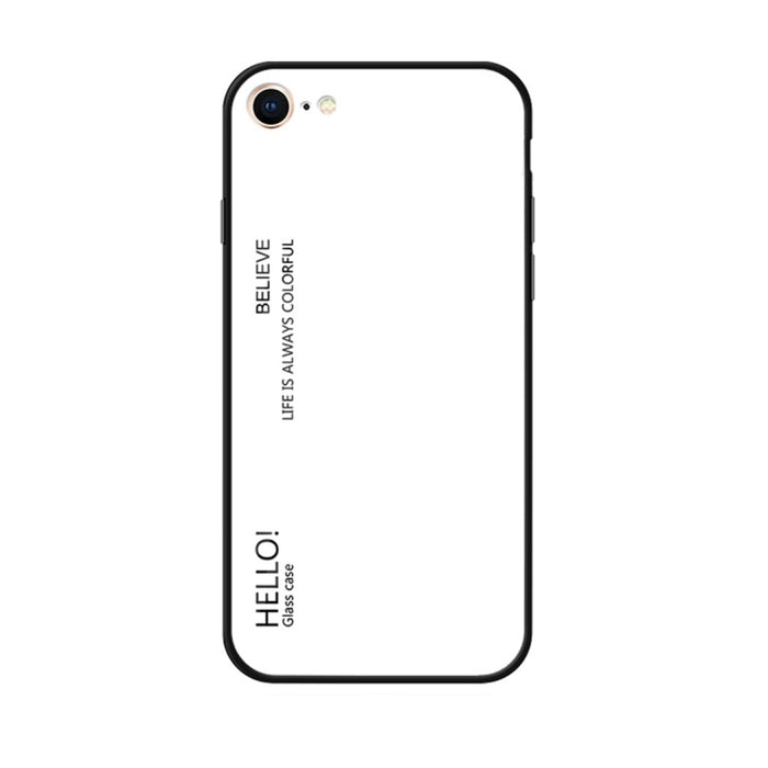 Estuche de vidrio de color degradado para iPhone 8 y 7