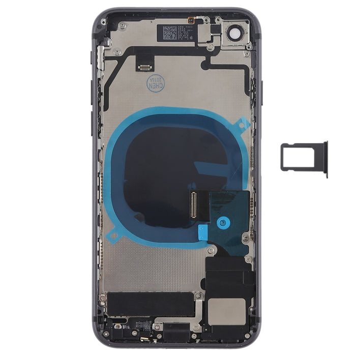Conjunto de tapa trasera de batería con teclas laterales, vibrador, altavoz, timbre, botón de encendido, botón de volumen, cable flexible y bandeja para tarjetas para iPhone 8, For iPhone 8, For iPhone 8 (Full Assembly)