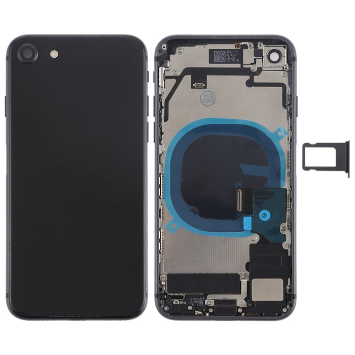 Conjunto de tapa trasera de batería con teclas laterales, vibrador, altavoz, timbre, botón de encendido, botón de volumen, cable flexible y bandeja para tarjetas para iPhone 8, For iPhone 8, For iPhone 8 (Full Assembly)