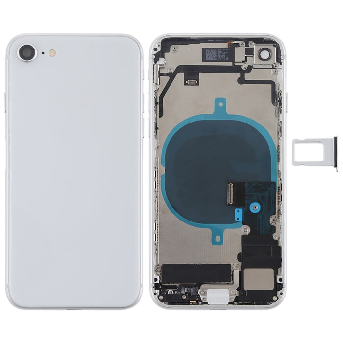 Conjunto de tapa trasera de batería con teclas laterales, vibrador, altavoz, timbre, botón de encendido, botón de volumen, cable flexible y bandeja para tarjetas para iPhone 8, For iPhone 8, For iPhone 8 (Full Assembly)