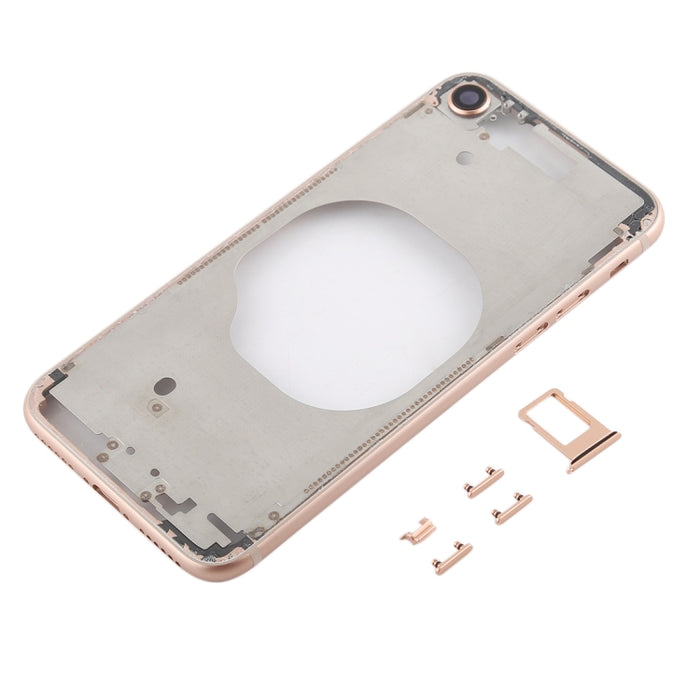 Contraportada transparente con lente de cámara, bandeja para tarjeta SIM y teclas laterales para iPhone 8, For iPhone 8 (Transparent Back), For iPhone 8 (Transparent White), For iPhone 8 (Transparent Gold), For iPhone 8 (Transparent Red)