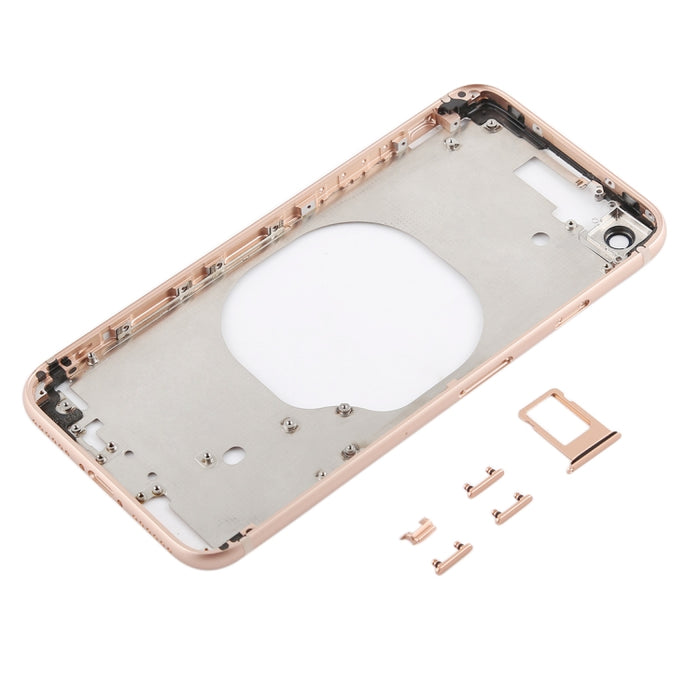 Contraportada transparente con lente de cámara, bandeja para tarjeta SIM y teclas laterales para iPhone 8, For iPhone 8 (Transparent Back), For iPhone 8 (Transparent White), For iPhone 8 (Transparent Gold), For iPhone 8 (Transparent Red)