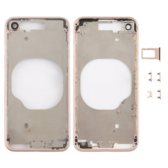 Contraportada transparente con lente de cámara, bandeja para tarjeta SIM y teclas laterales para iPhone 8, For iPhone 8 (Transparent Back), For iPhone 8 (Transparent White), For iPhone 8 (Transparent Gold), For iPhone 8 (Transparent Red)