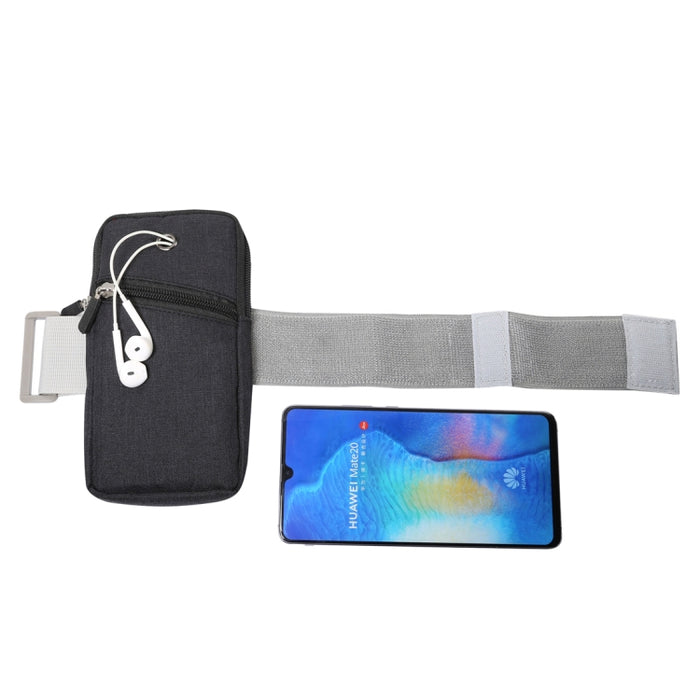 Bolso deportivo fino universal multifuncional para brazo Bolso para teléfono Paquete de muñeca con orificio para auriculares para teléfonos inteligentes de 6,5 pulgadas o menos, tamaño del brazo: 22-38 cm