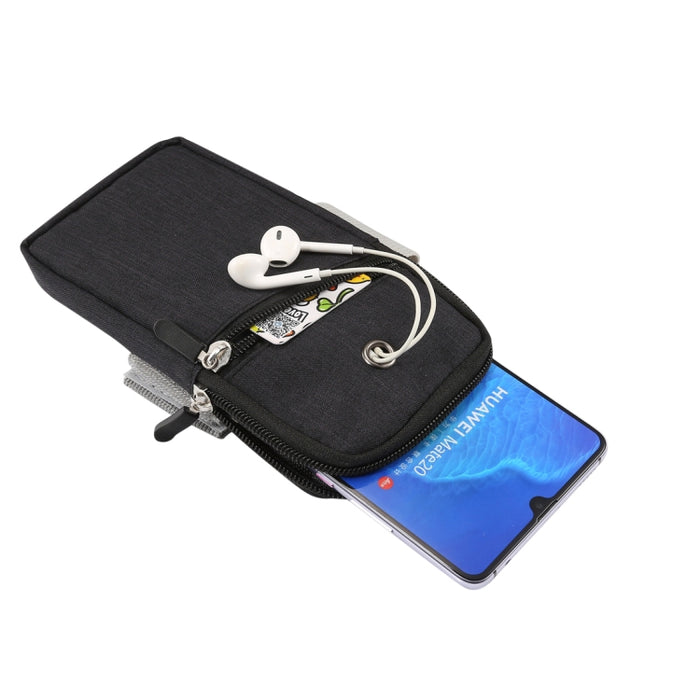 Bolso deportivo fino universal multifuncional para brazo Bolso para teléfono Paquete de muñeca con orificio para auriculares para teléfonos inteligentes de 6,5 pulgadas o menos, tamaño del brazo: 22-38 cm