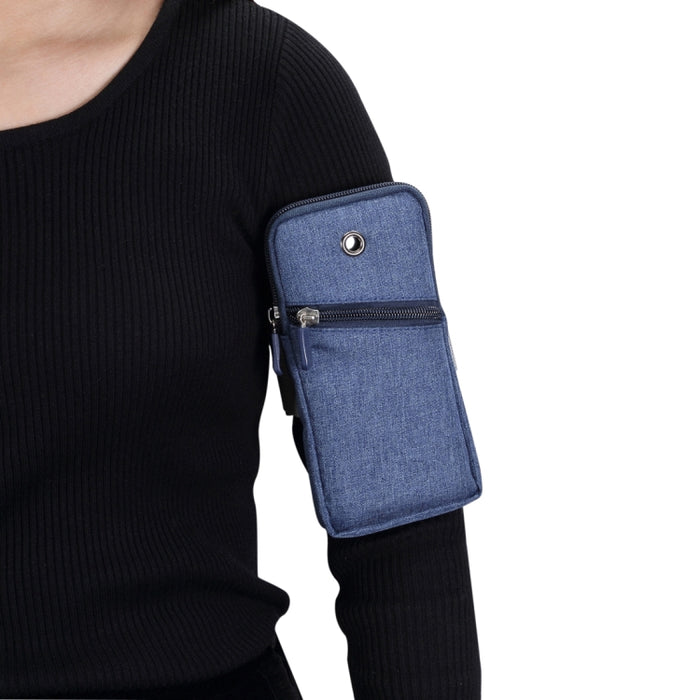 Bolso deportivo fino universal multifuncional para brazo Bolso para teléfono Paquete de muñeca con orificio para auriculares para teléfonos inteligentes de 6,5 pulgadas o menos, tamaño del brazo: 22-38 cm