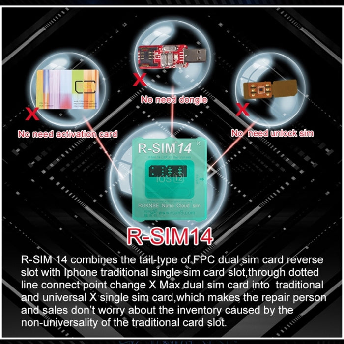 Tarjeta de desbloqueo SIM ICCID ultra universal R-SIM 14 V18 para iPhone X, XS, XR, XS Max, 8 y 8 Plus, 7 y 7 Plus