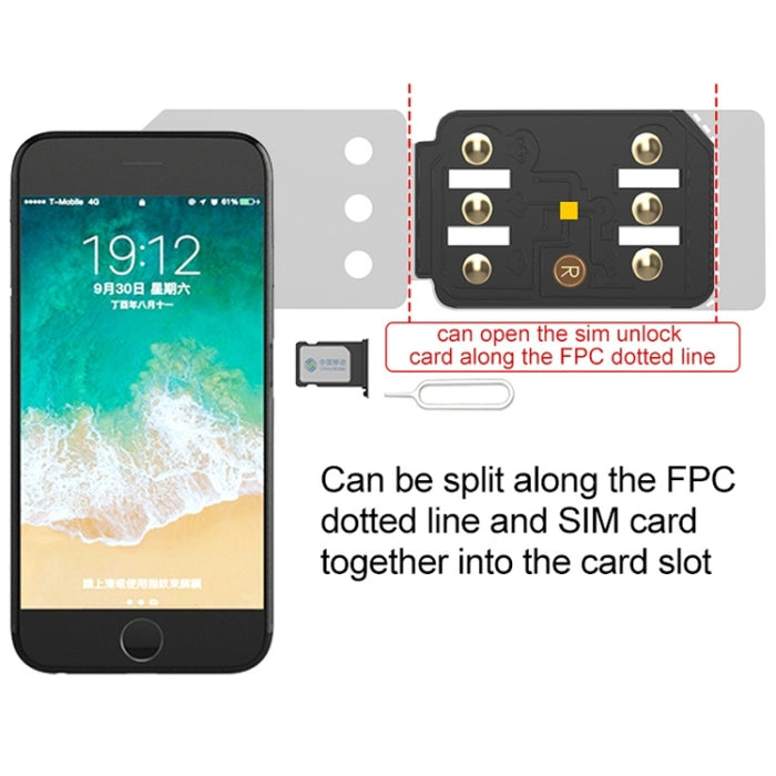 Tarjeta de desbloqueo SIM ICCID ultra universal R-SIM 14 V18 para iPhone X, XS, XR, XS Max, 8 y 8 Plus, 7 y 7 Plus