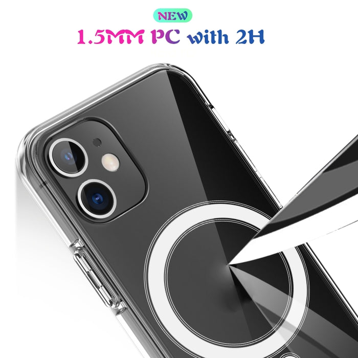 Para iPhone SE 2020/8 Magsafe funda anillo magnético Simple todo incluido cristal transparente acrílico PC + funda TPU a prueba de golpes
