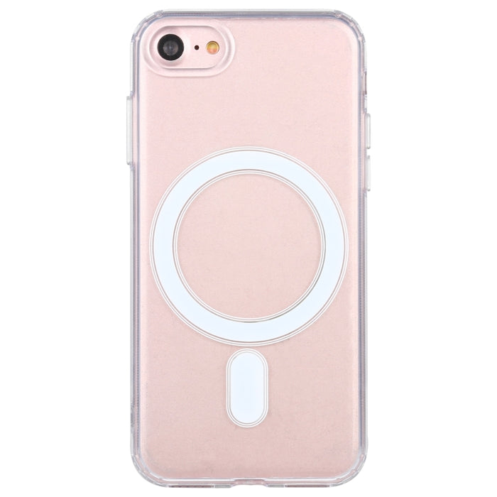 Para iPhone SE 2020/8 Magsafe funda anillo magnético Simple todo incluido cristal transparente acrílico PC + funda TPU a prueba de golpes