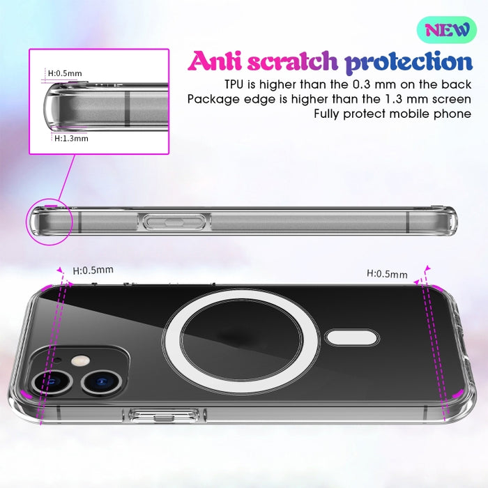 Para iPhone SE 2020/8 Magsafe funda anillo magnético Simple todo incluido cristal transparente acrílico PC + funda TPU a prueba de golpes
