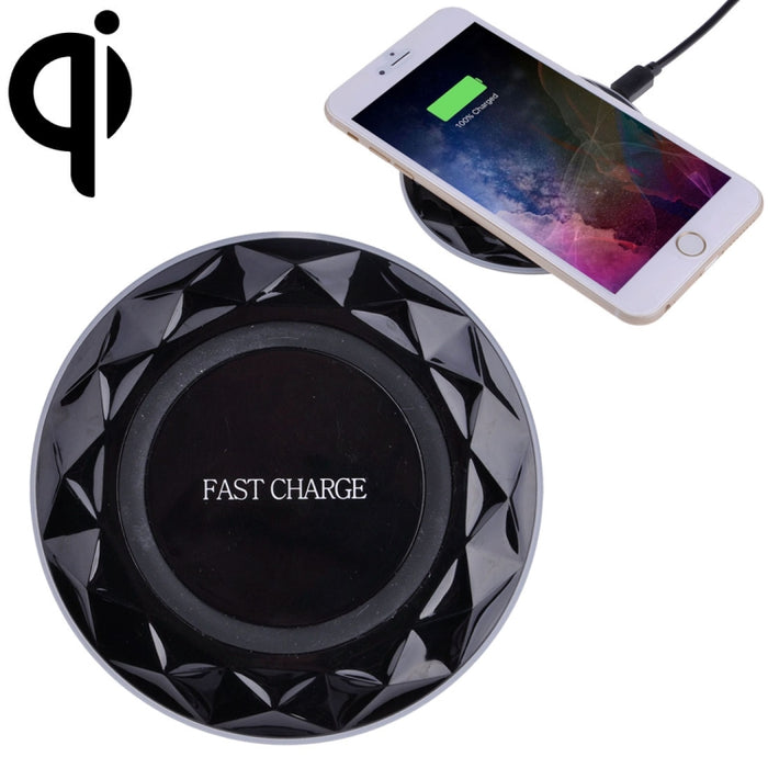 Cargador inalámbrico de carga rápida estándar Diamond Qi con entrada DC5V, longitud del cable: 1 m