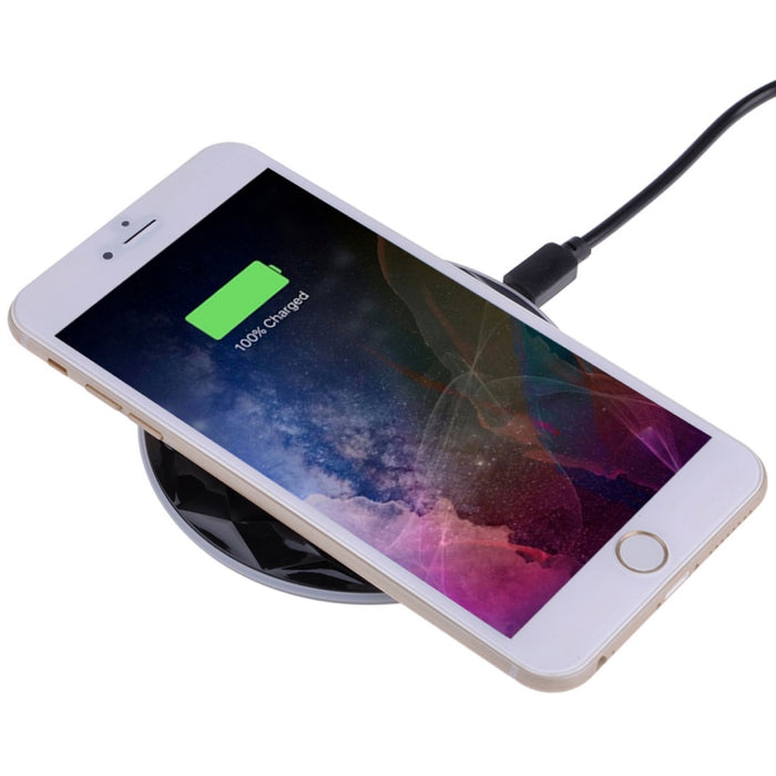 Cargador inalámbrico de carga rápida estándar Diamond Qi con entrada DC5V, longitud del cable: 1 m
