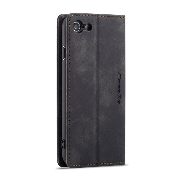 CaseMe-013 Funda de cuero con tapa horizontal esmerilada retro multifuncional para iPhone 7/8, con ranura para tarjeta, soporte y billetera