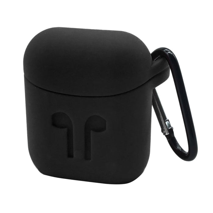 Caja protectora de silicona para auriculares Bluetooth inalámbricos portátiles bolsa de almacenamiento antipérdida a prueba de caídas con gancho para Apple AirPods 1/2