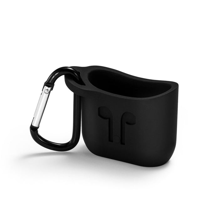 Caja protectora de silicona para auriculares Bluetooth inalámbricos portátiles bolsa de almacenamiento antipérdida a prueba de caídas con gancho para Apple AirPods 1/2