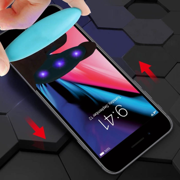 Para iPhone 6/7/8 Película de vidrio templado de pantalla completa con pegamento completo curvo líquido UV